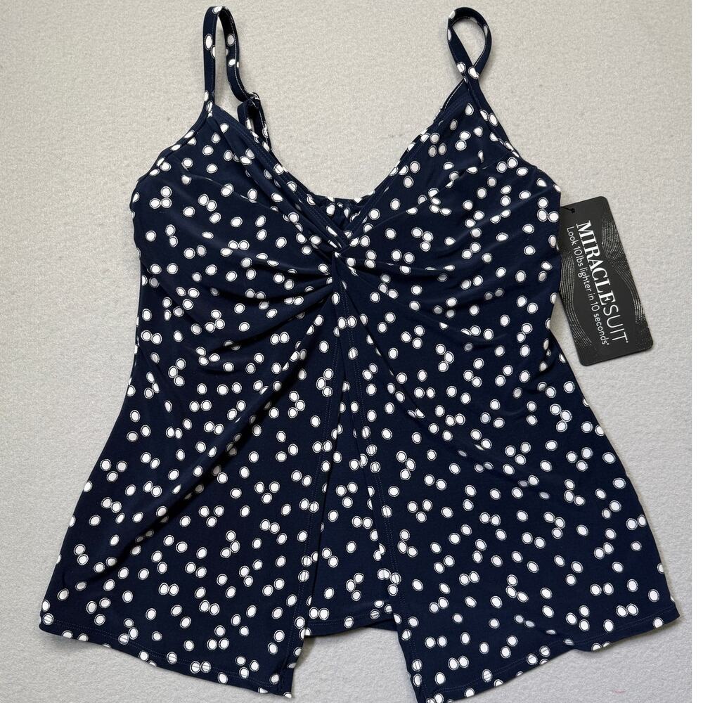 Miraclesuit Love Knot Underwire Tankini Top Luminare navy/white 12  $142